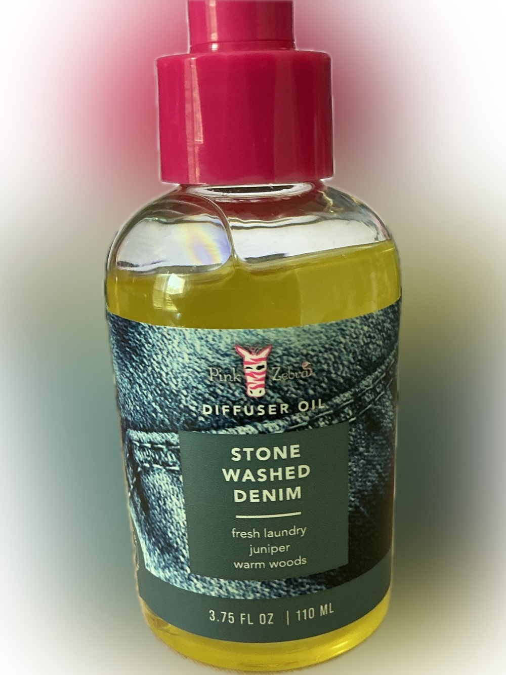 Stone Washed Denim Pink Zebra Diffuser Oil